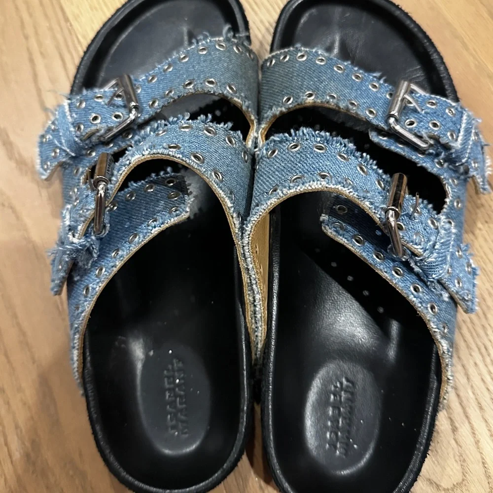Isabel Marant Blue Denim Lennyo Sandals - Picture 3 of 5